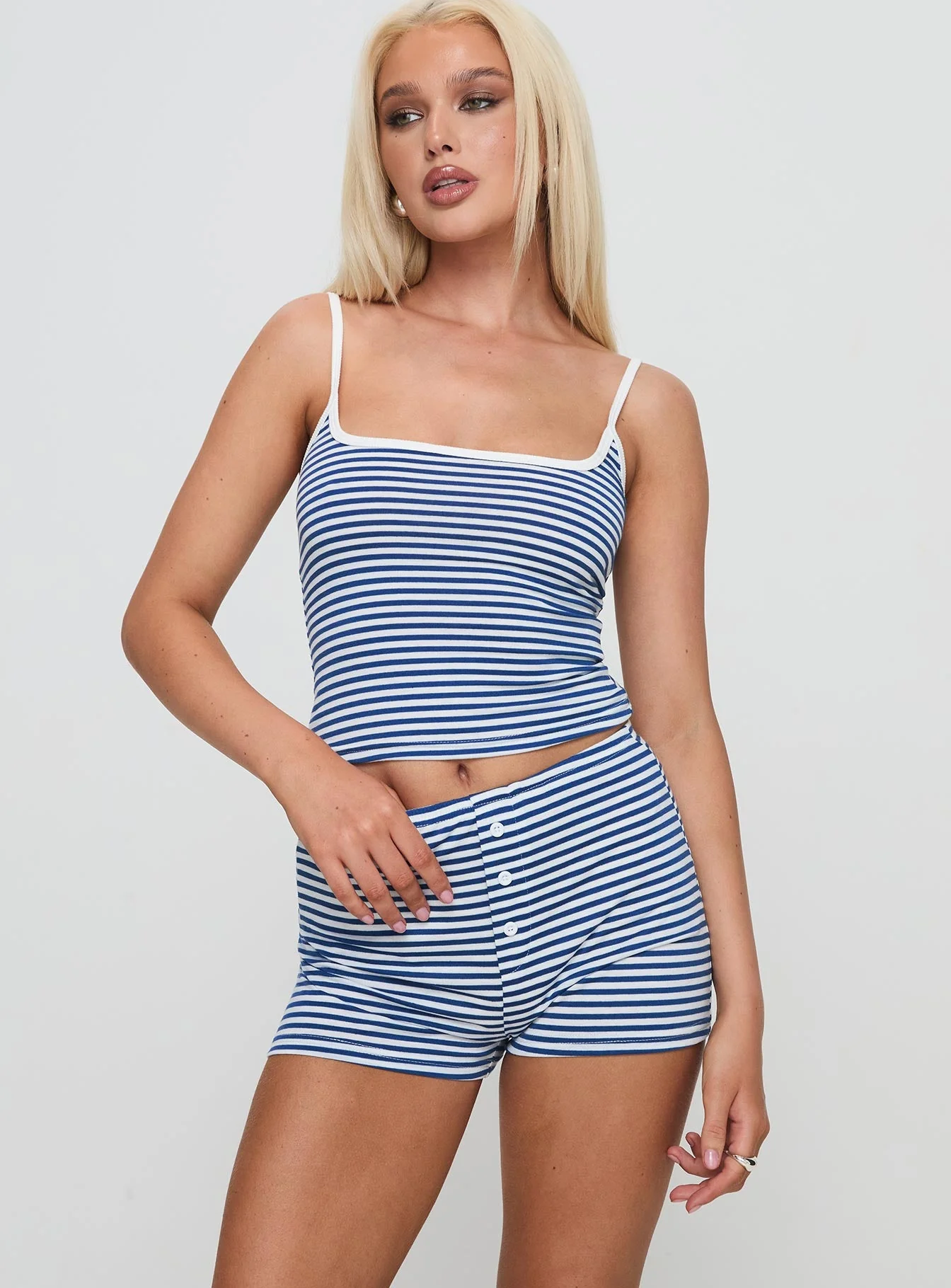 Winslet Low Rise Short Blue Stripe - Image 2