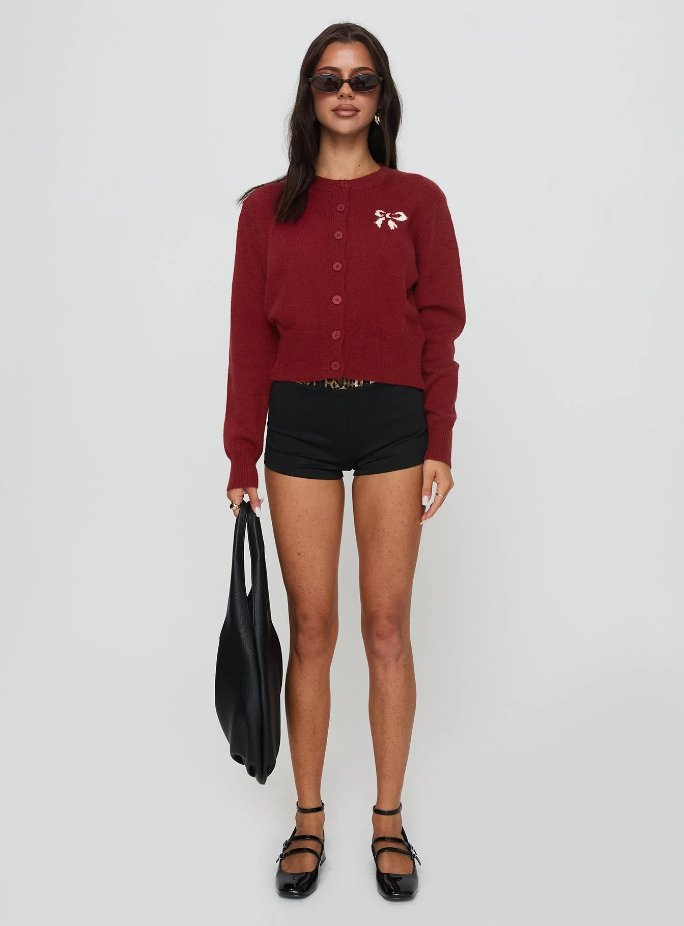 With A Bow Cardigan Red - Image 7