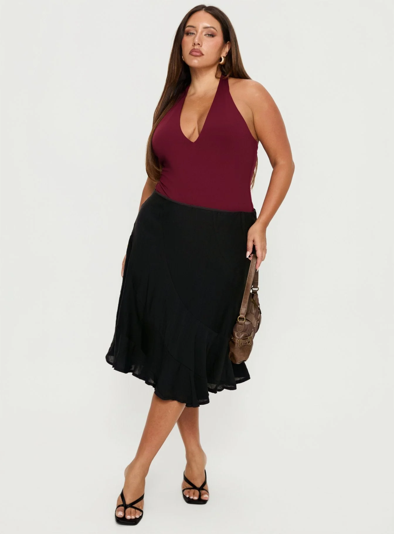 With Kindness Midi Skirt Black Curve - Image 3