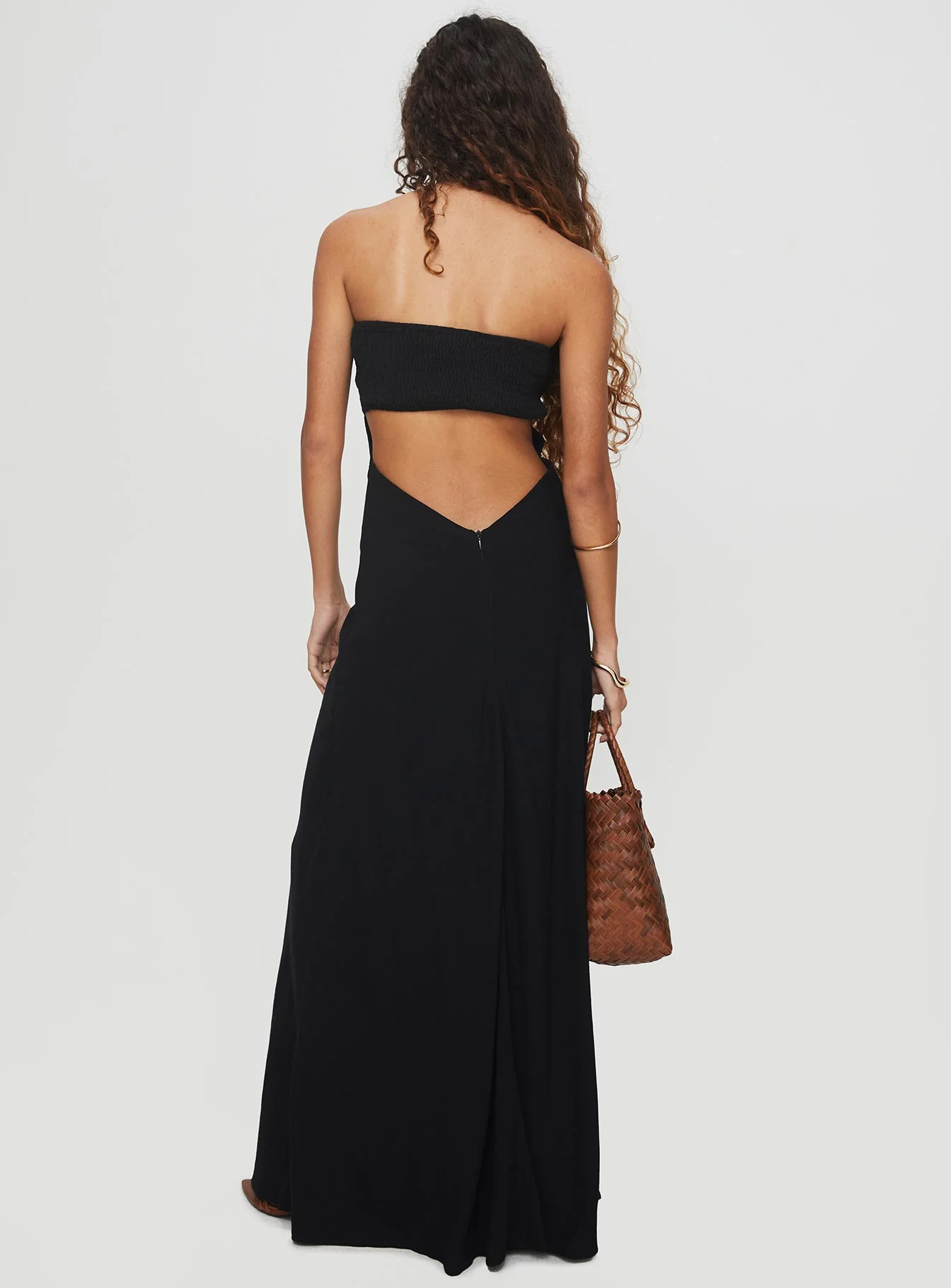Yahir Strapless Maxi Dress Black - Image 4