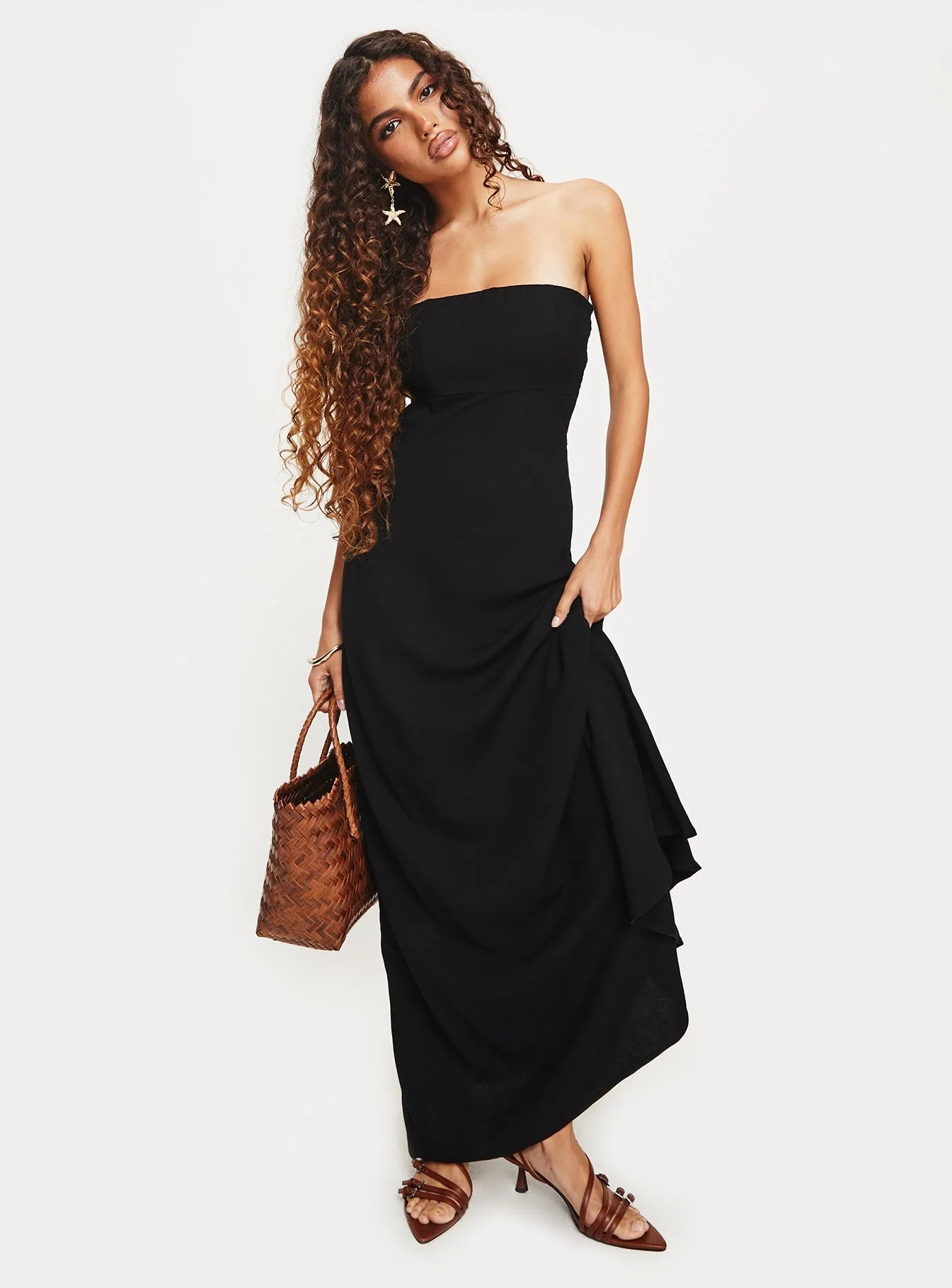 Yahir Strapless Maxi Dress Black - Image 7