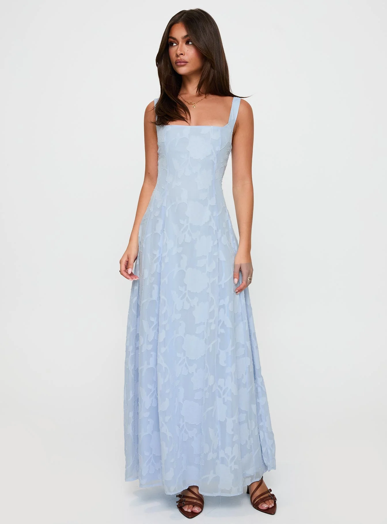 Margaux Burnout Maxi Dress Blue - Image 2