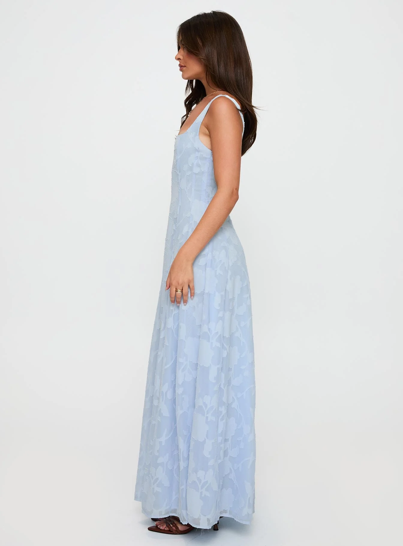 Margaux Burnout Maxi Dress Blue - Image 3