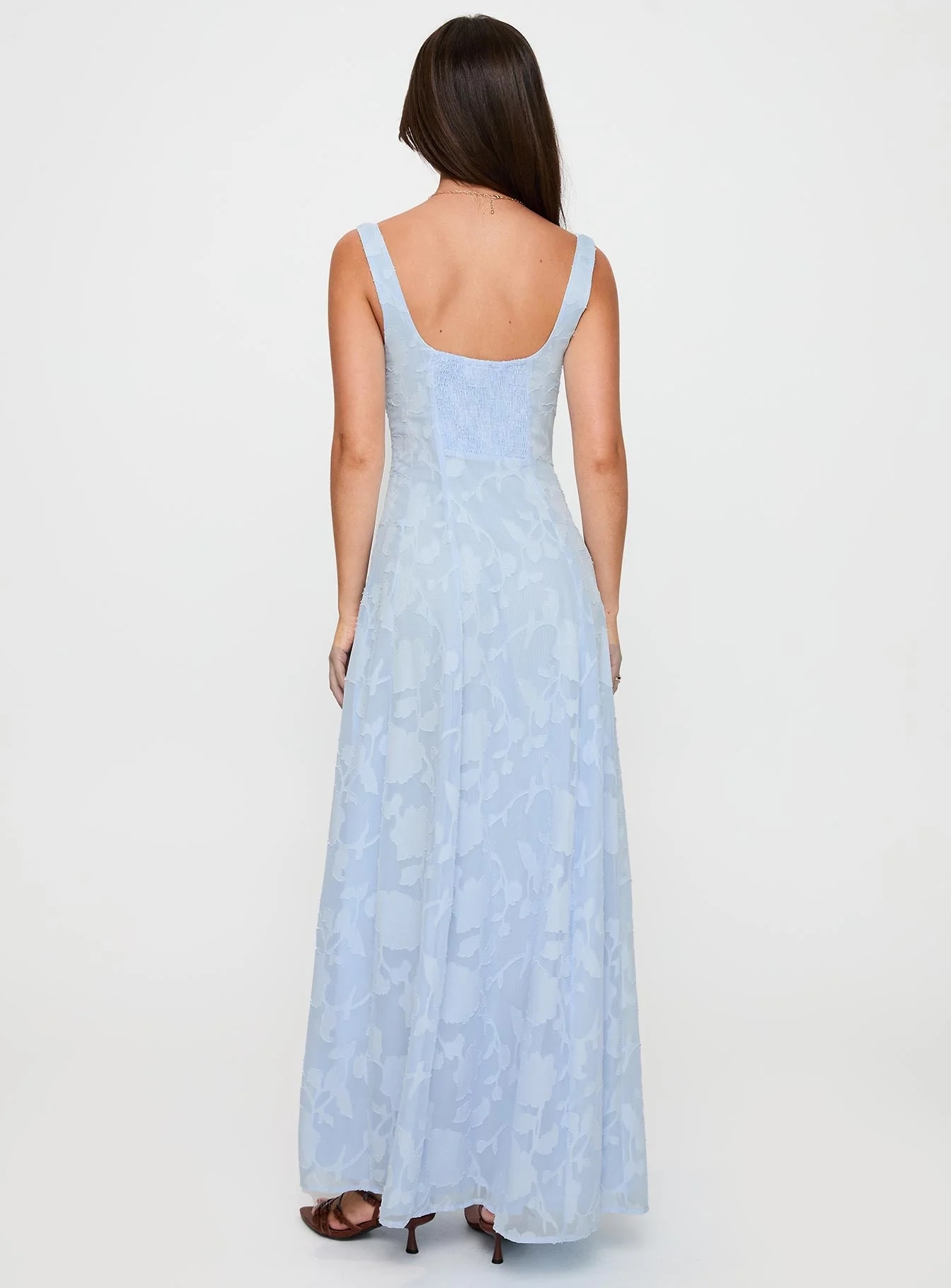 Margaux Burnout Maxi Dress Blue - Image 4