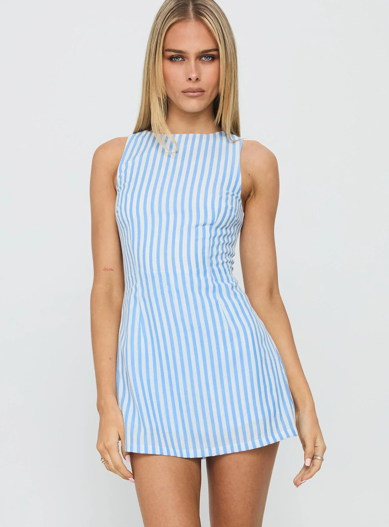 Yumiko Playsuit Blue Stripe - Image 2