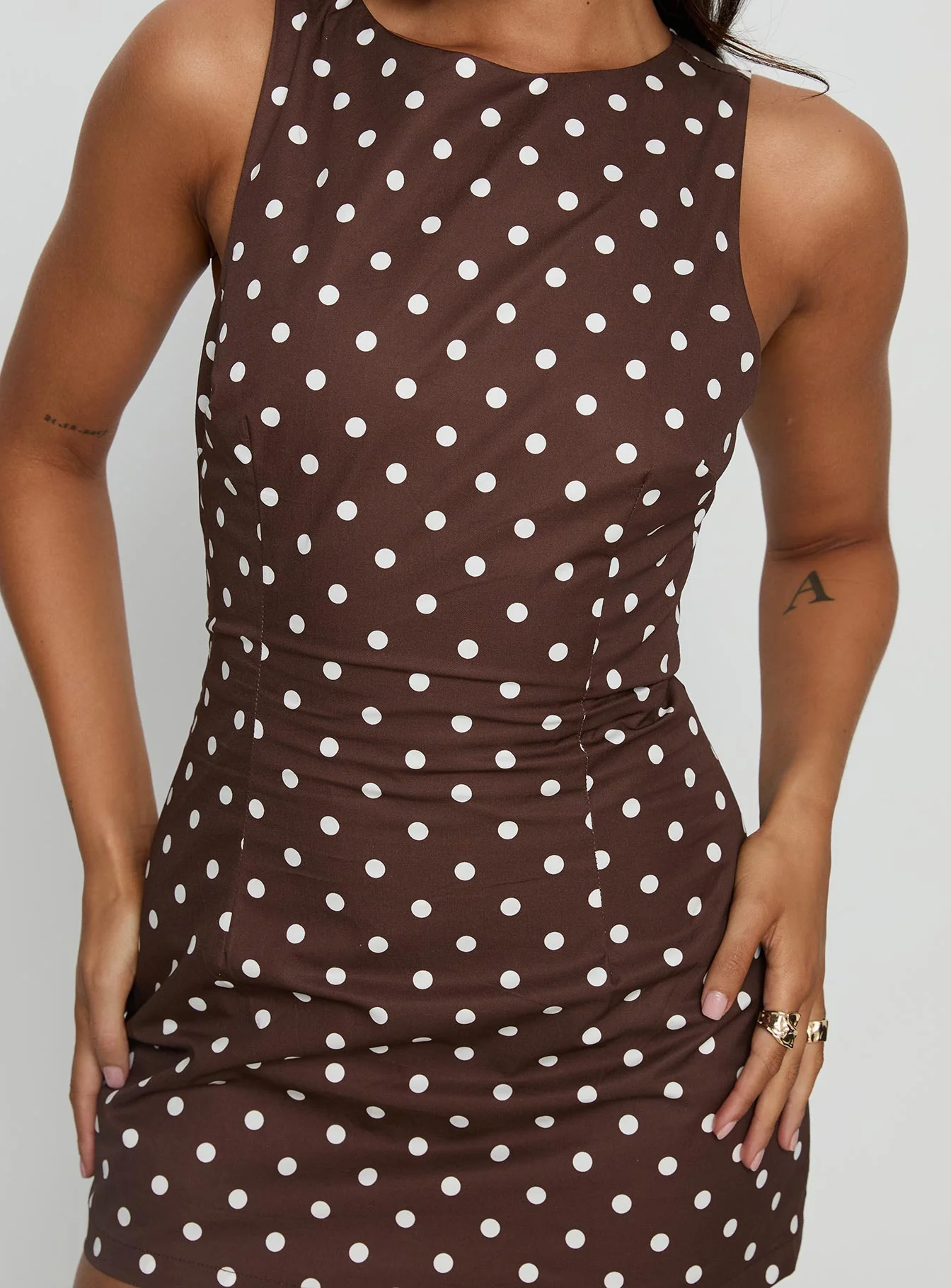 Yumiko Romper Brown Polka Dot - Image 6