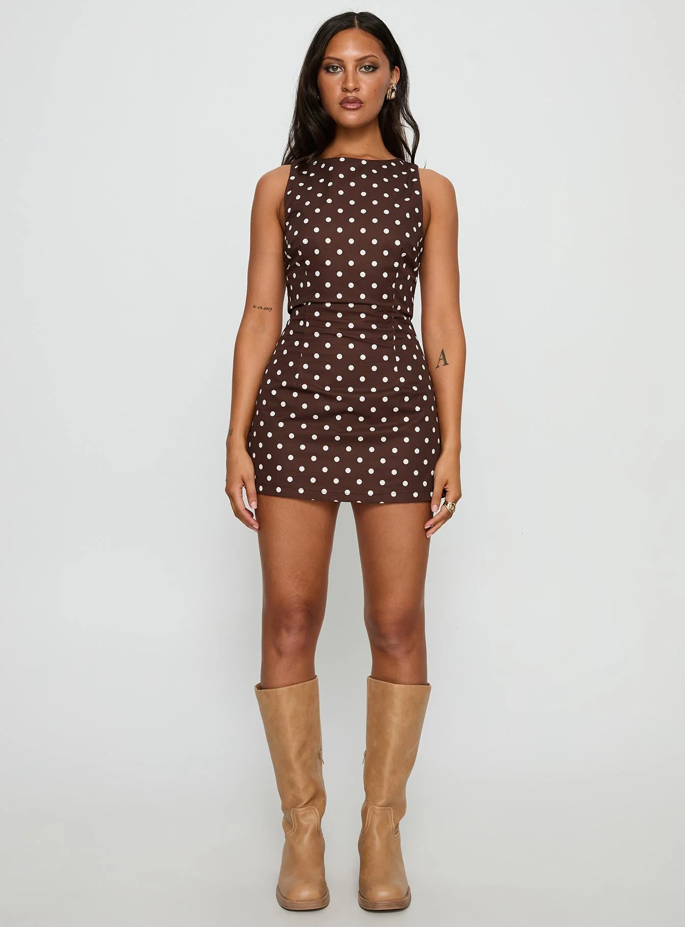 Yumiko Romper Brown Polka Dot - Image 7