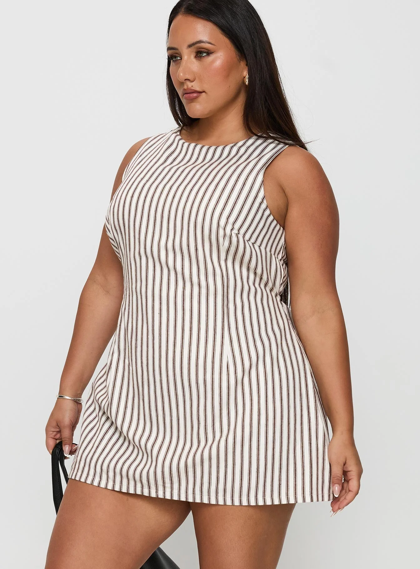 Yumiko Romper Brown Stripe Curve - Image 3