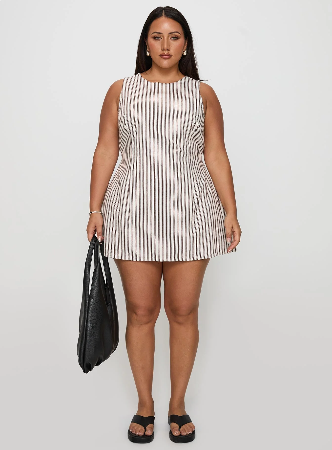 Yumiko Romper Brown Stripe Curve - Image 6