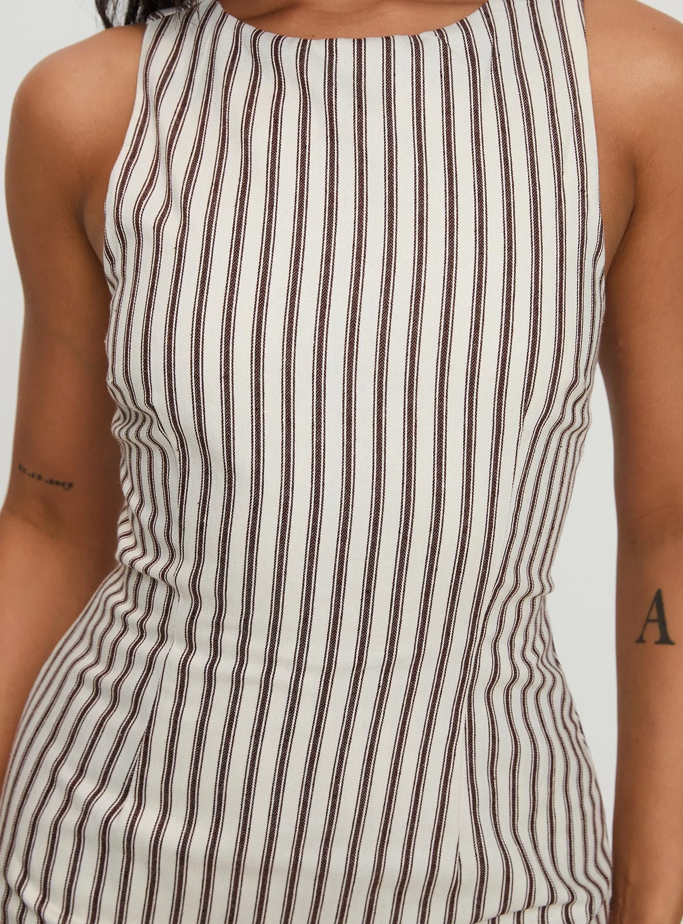 Yumiko Romper Brown Stripe Petite - Image 6