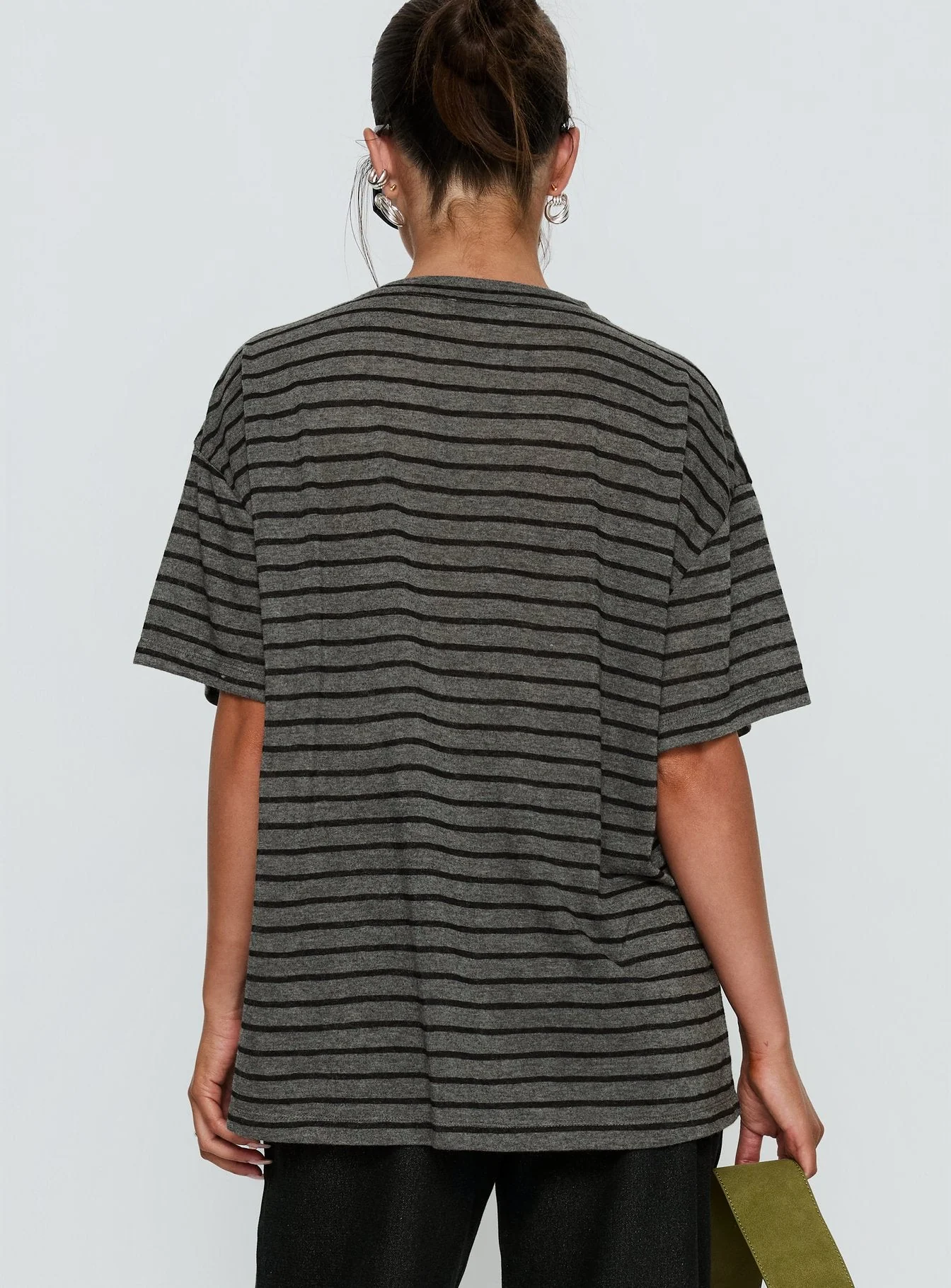 Zaydee Oversized Tee Grey / Black Stripe - Image 4