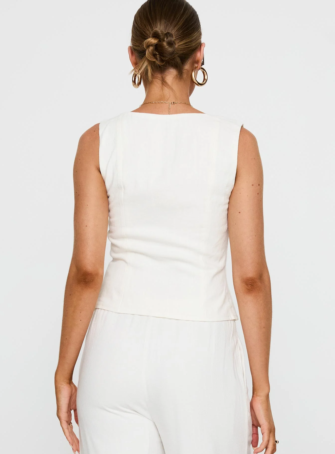 Zenda Linen Blend Top Off White - Image 5