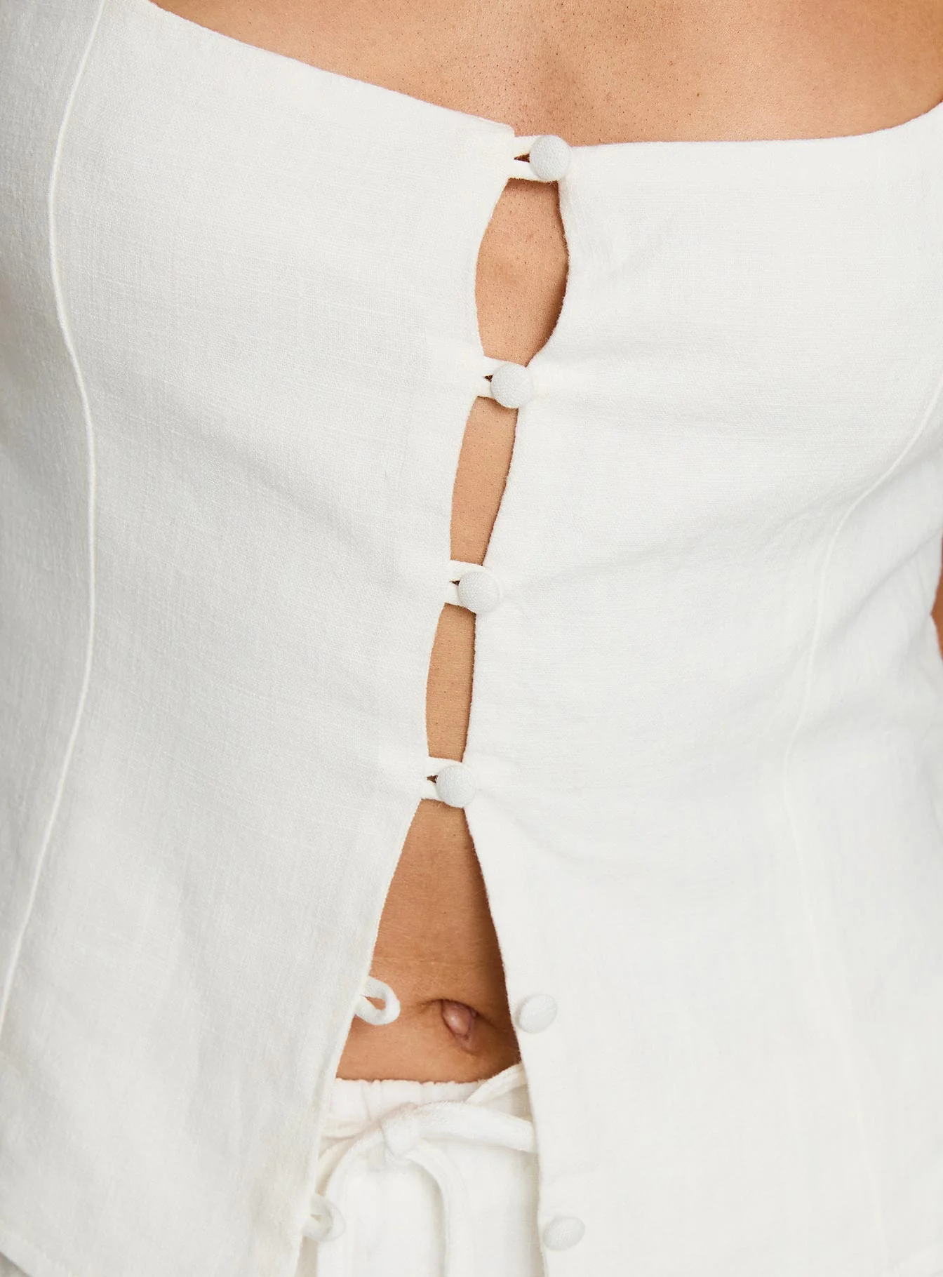 Zenda Linen Blend Top Off White - Image 6
