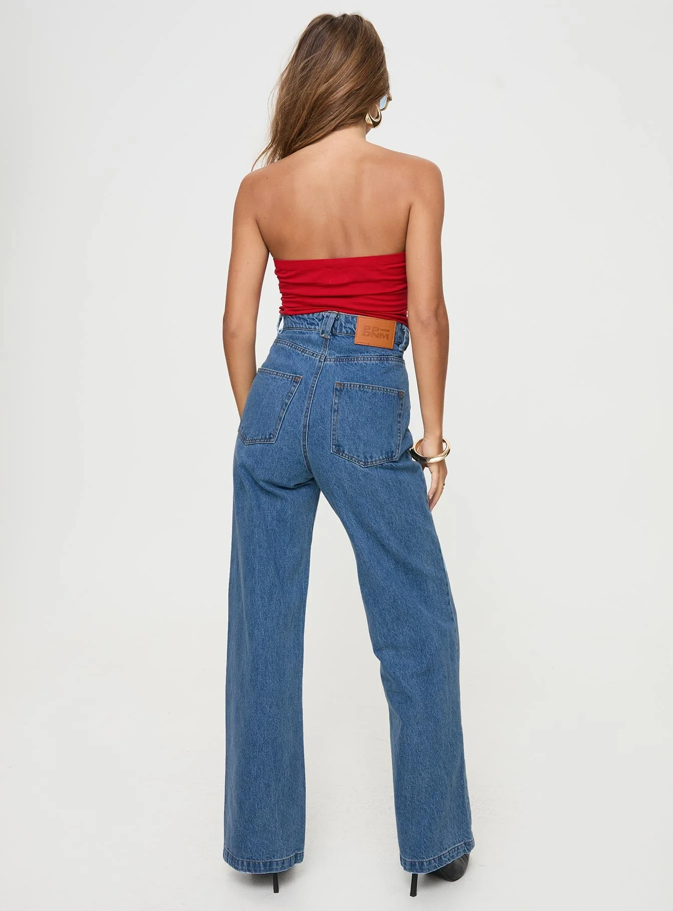 Zephee High Rise Wide Leg Jeans Light Wash - Image 5