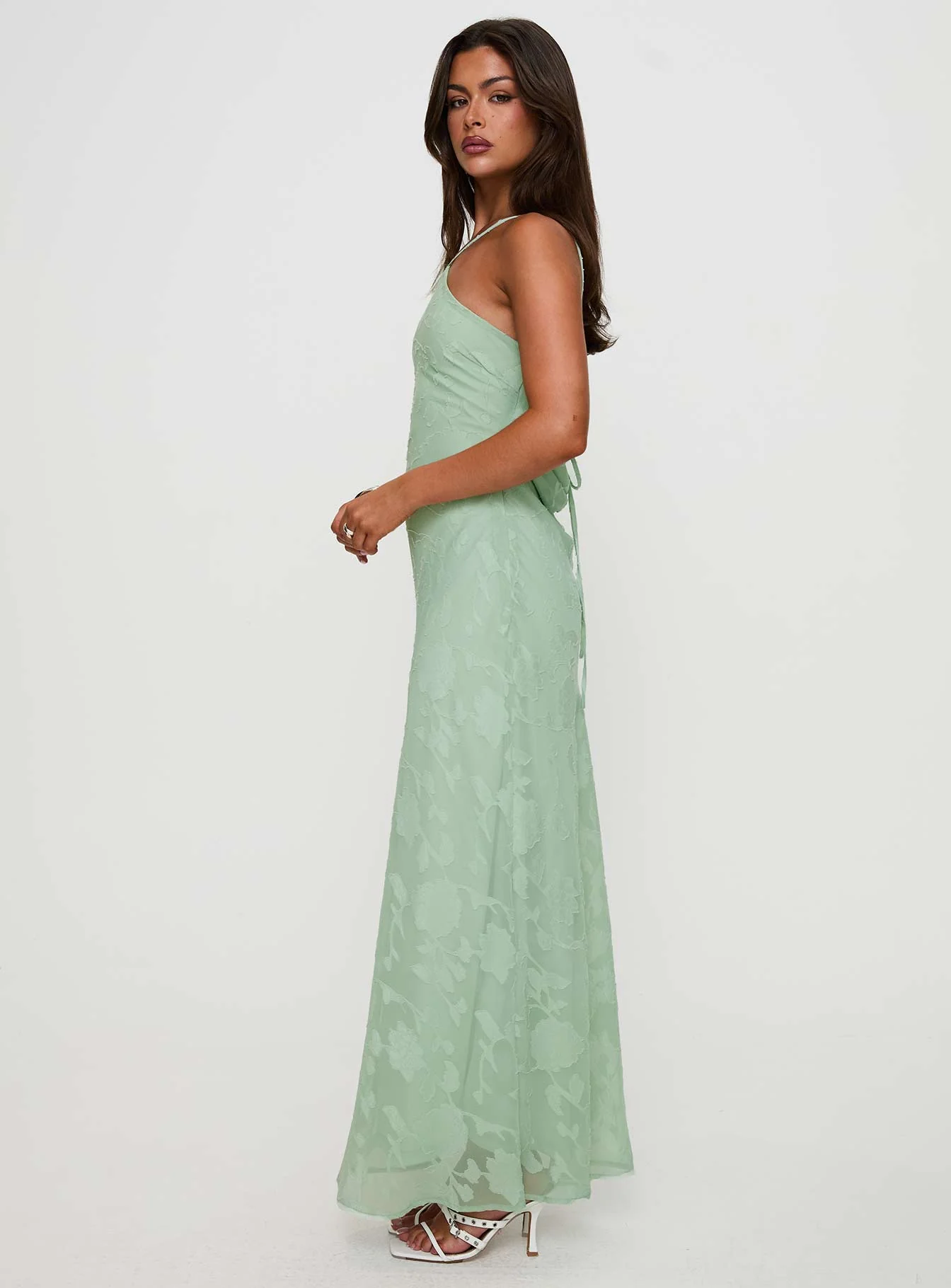 Zoelle Halter Maxi Dress Sage - Image 4