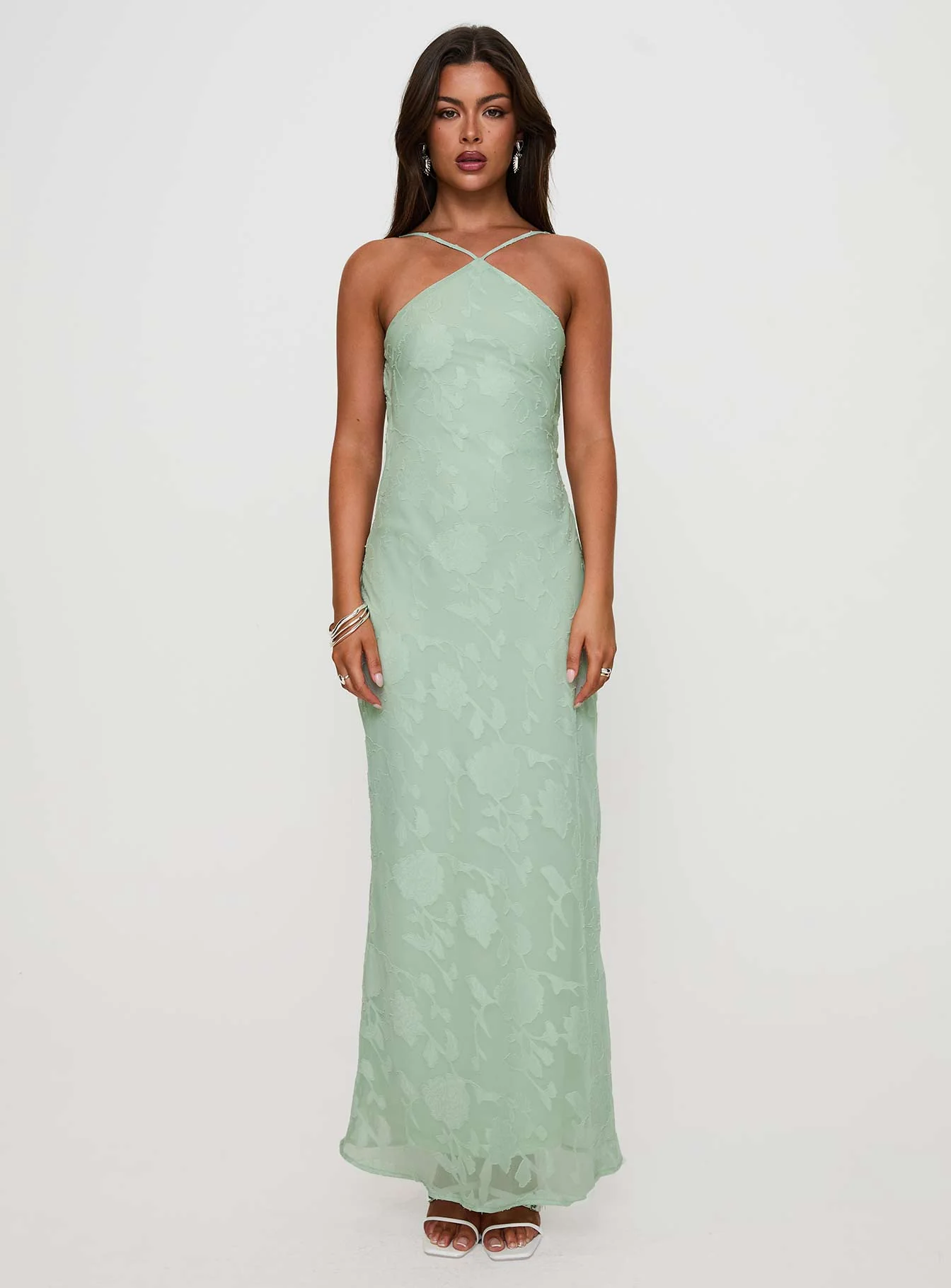 Zoelle Halter Maxi Dress Sage - Image 7