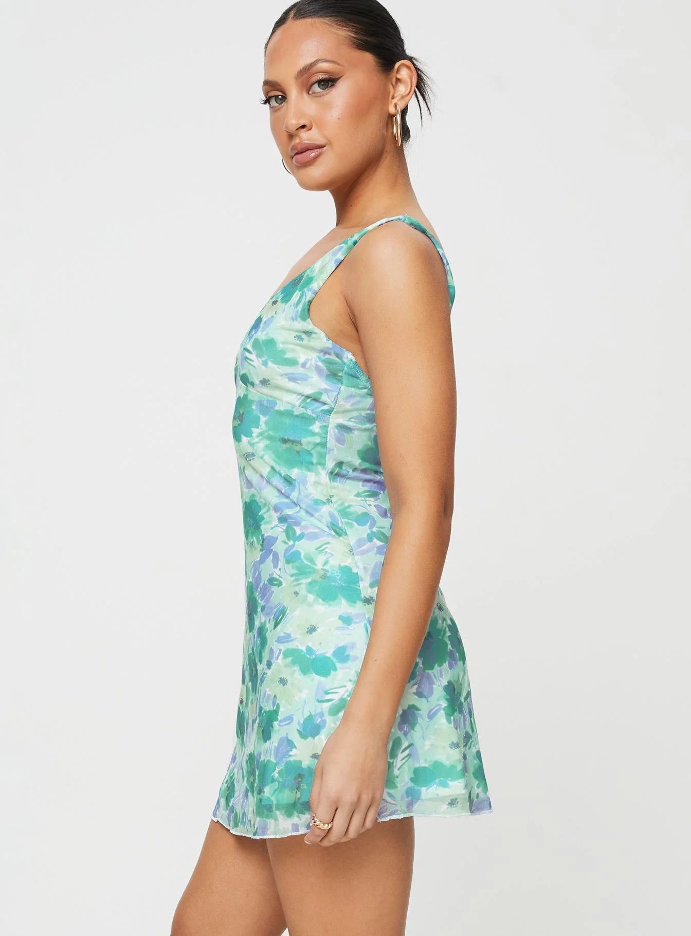 Zuba Mini Dress Green Floral - Image 4